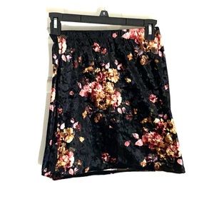 Velvet Floral Mini Skirt